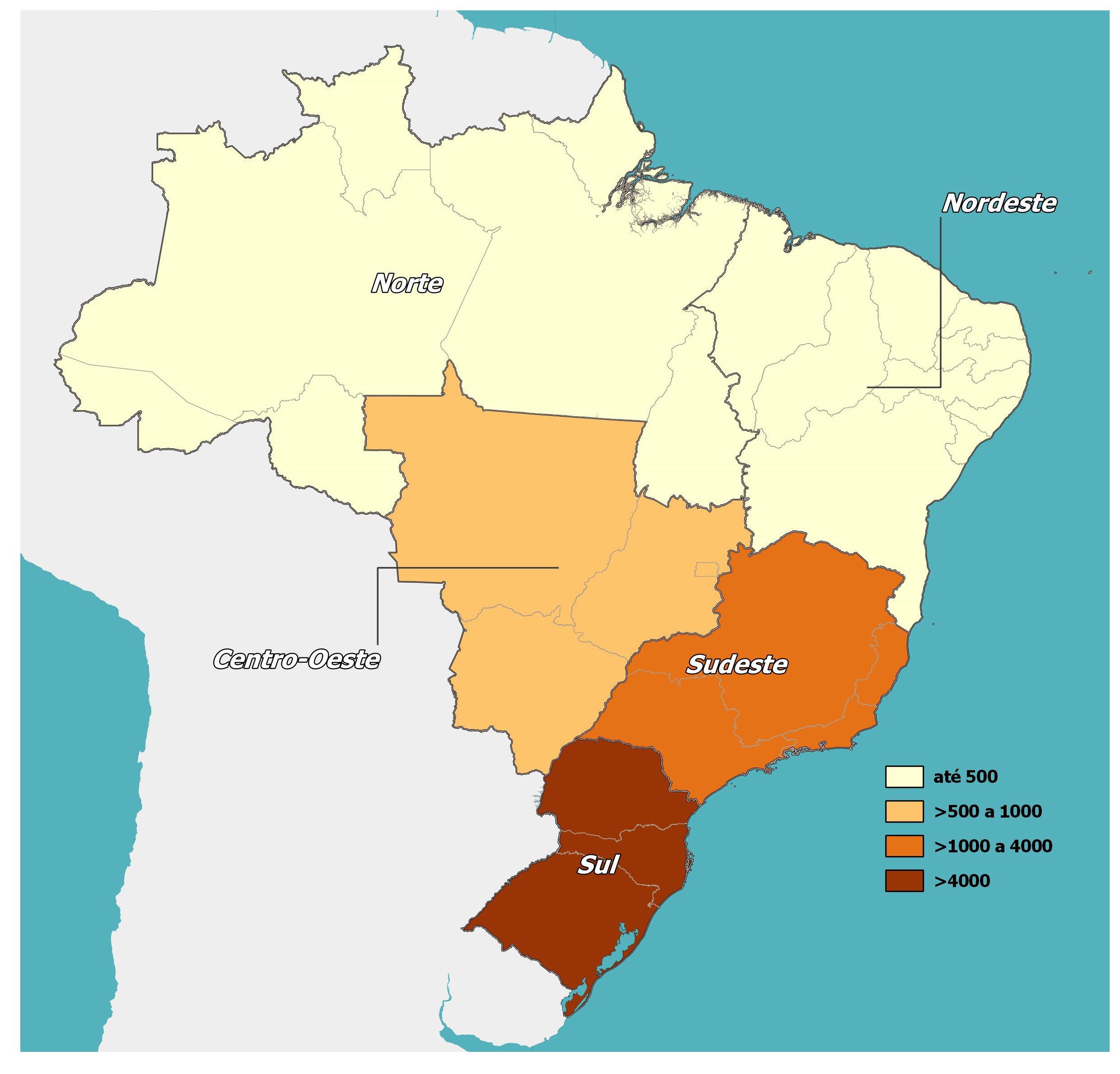 Número de vagas de trabalho criadas para trabalhadores imigrantes no mercado de trabalho formal segundo Grandes Regiões Brasil fevereiro 