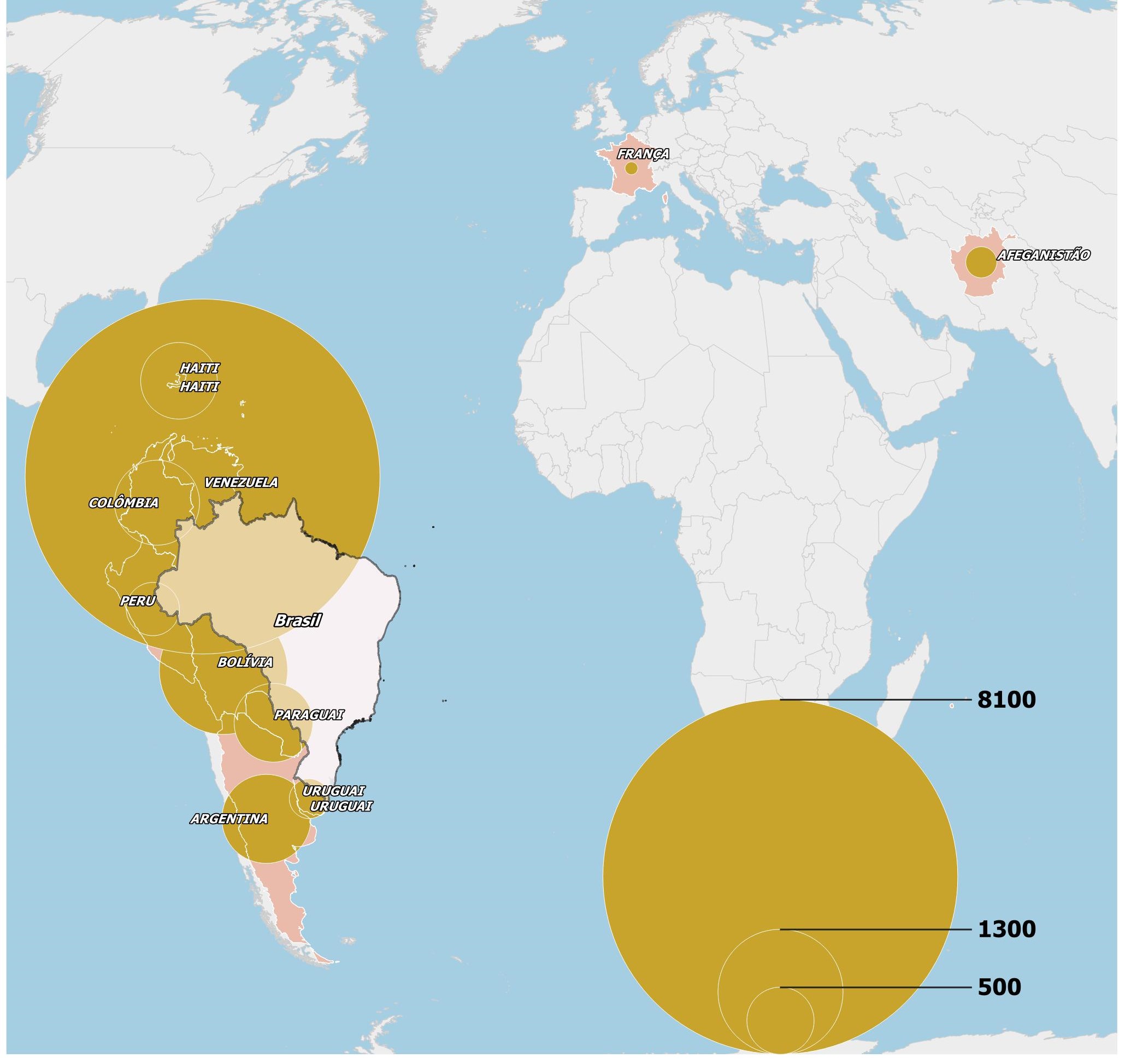 Número de registros de migrantes segundo principais países de nascimento Brasil abril de 2023 Copia