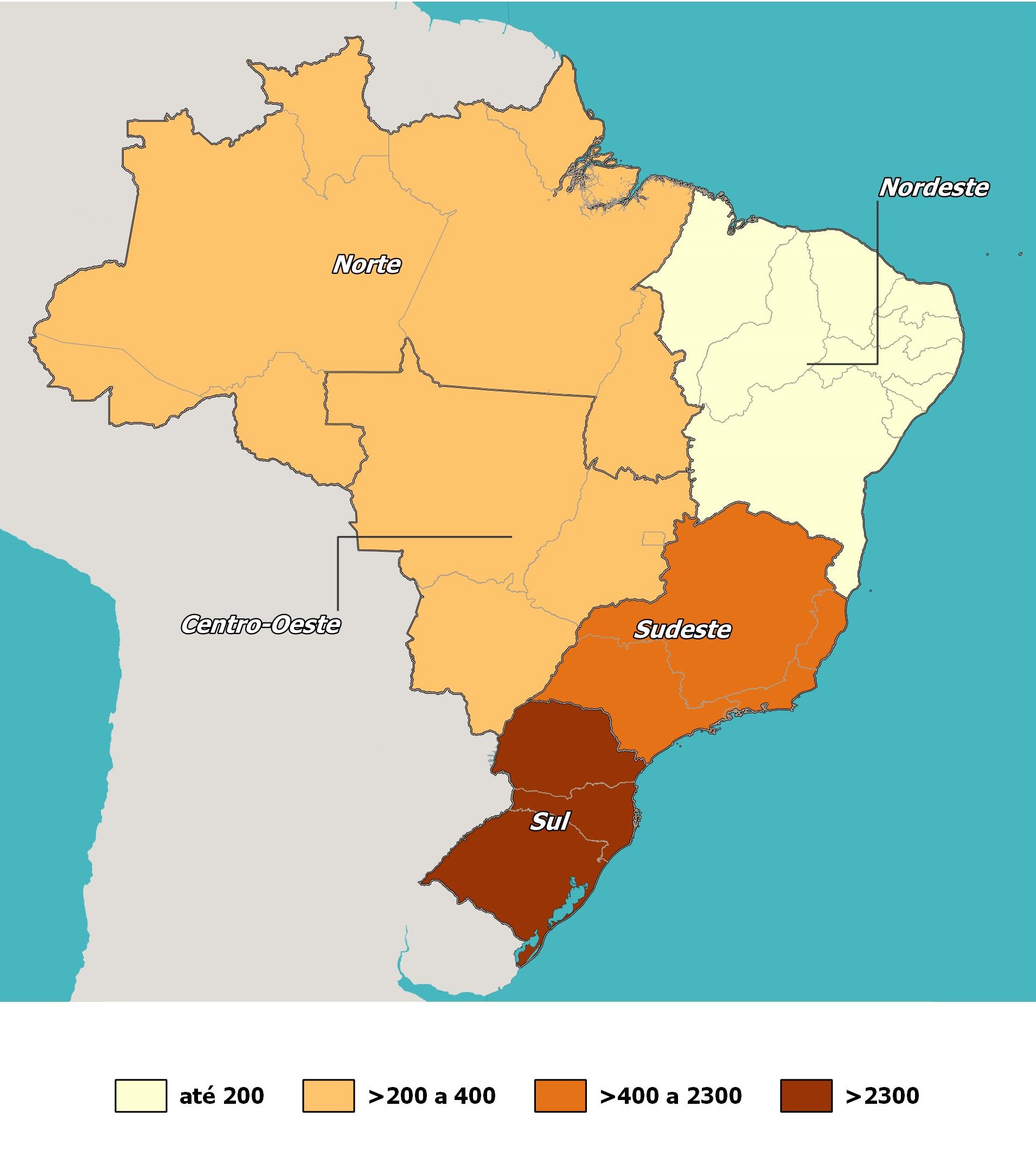 Número de vagas de trabalho criadas para trabalhadores imigrantes no mercado de trabalho formal segundo Grandes Regiões Brasil março de 2023