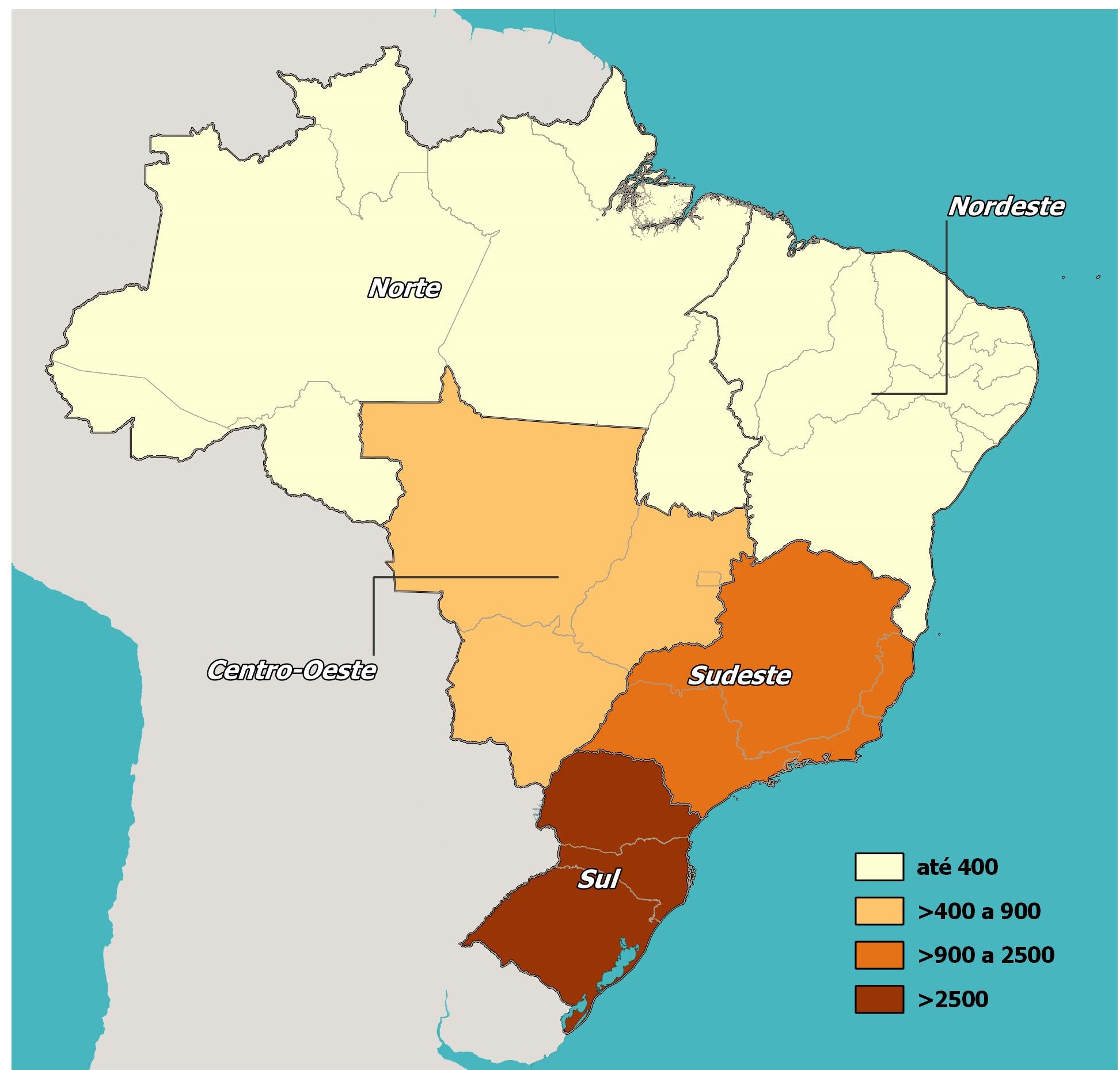 Número de vagas de trabalho criadas para trabalhadores imigrantes no mercado de trabalho formal segundo Grandes Regiões Brasil julho de 20