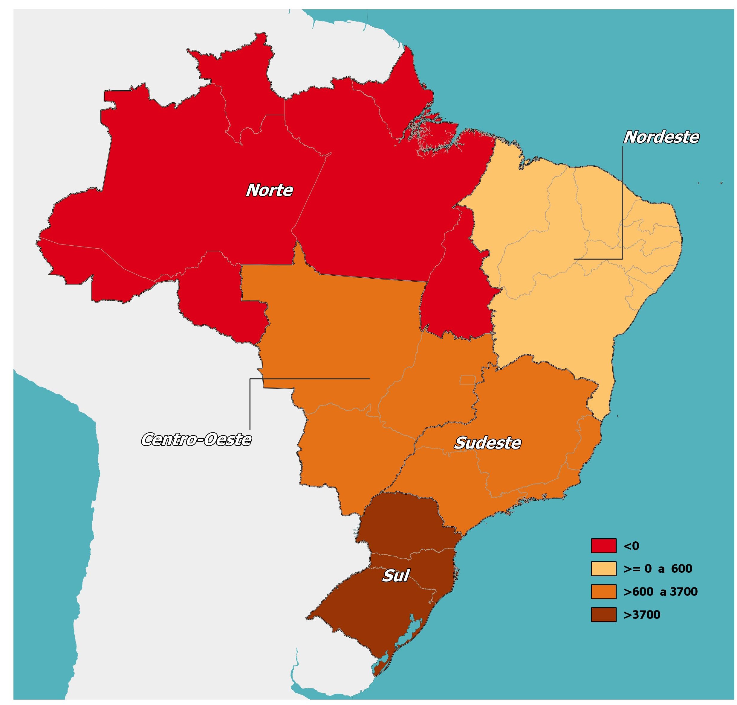 Número de vagas de trabalho criadas para trabalhadores imigrantes no mercado de trabalho formal segundo Grandes Regiões Brasil novembro de