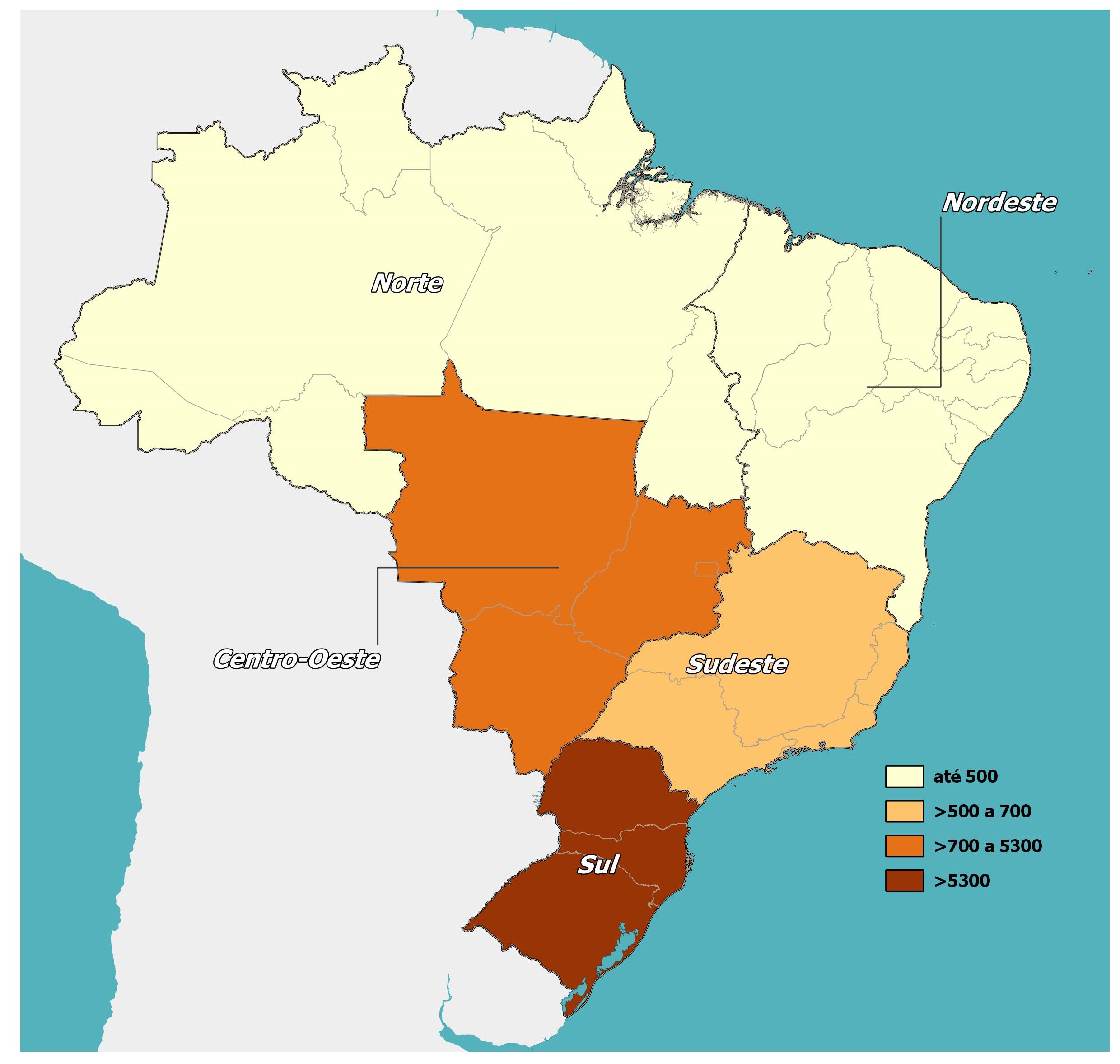 Número de vagas de trabalho criadas para trabalhadores imigrantes no mercado de trabalho formal segundo Grandes Regiões Brasil janeiro de