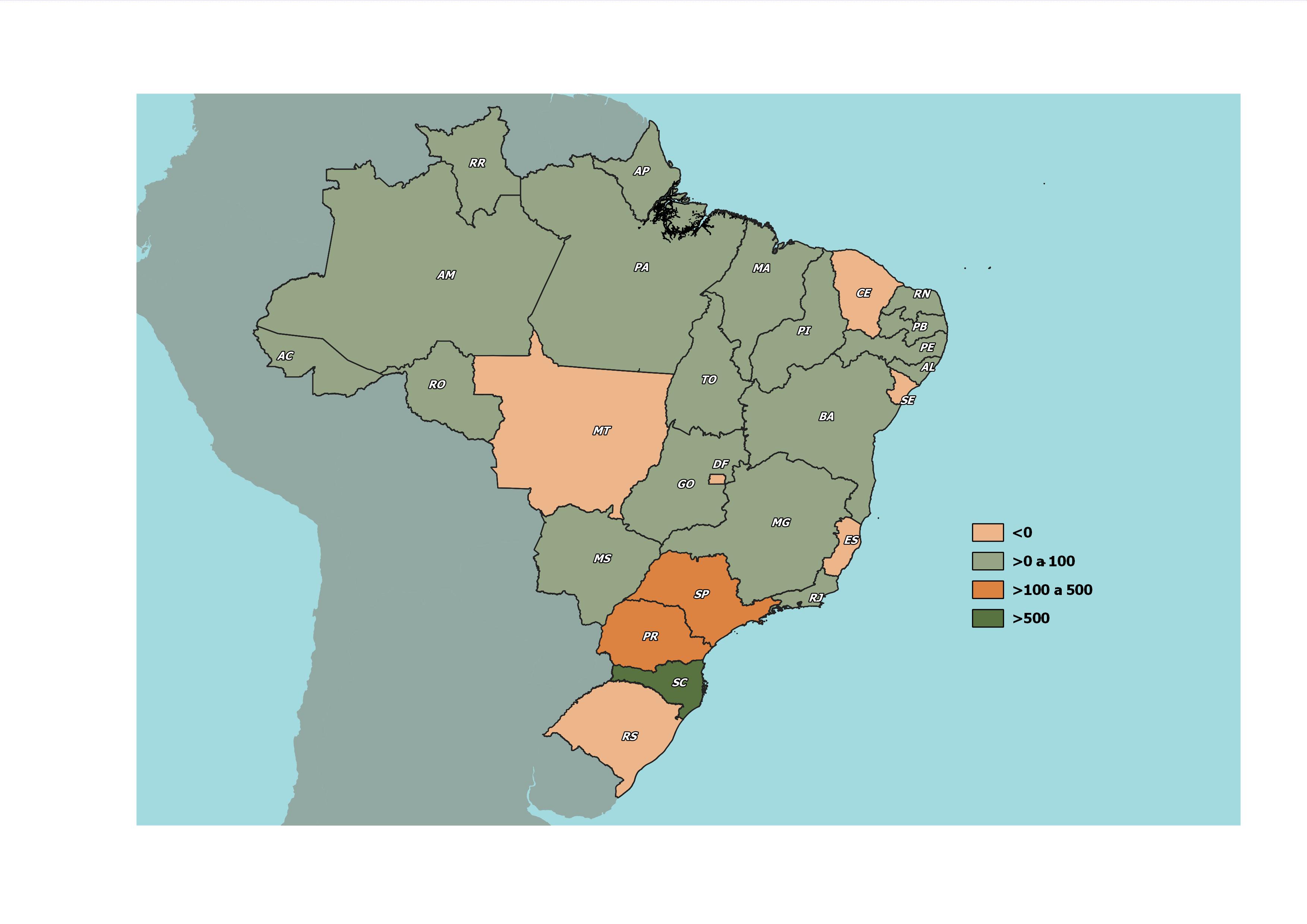 Postos de trabalho criados para trabalhadores migrantes no mercado de trabalho formal segundo Unidades da Federação Brasil maio de 2021