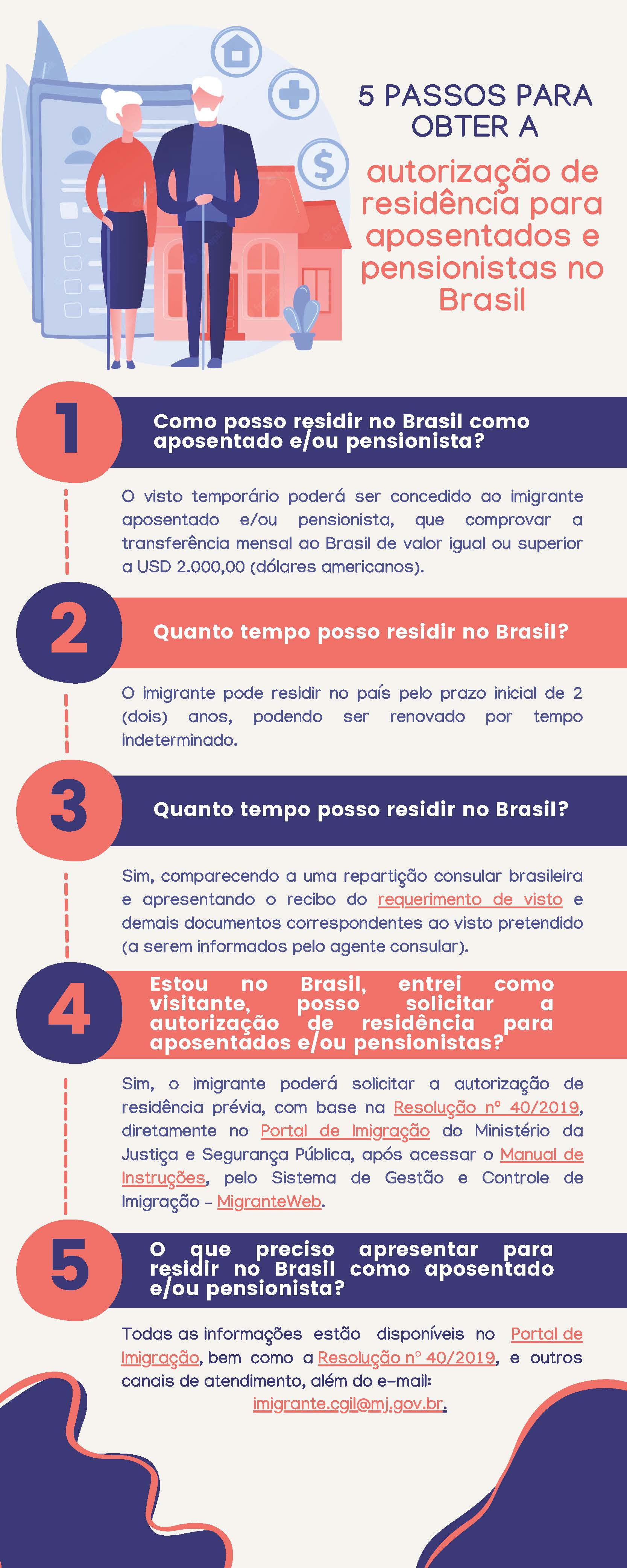 5 passos para obter a autorização de residência para aposentados e pensionistas no Brasil